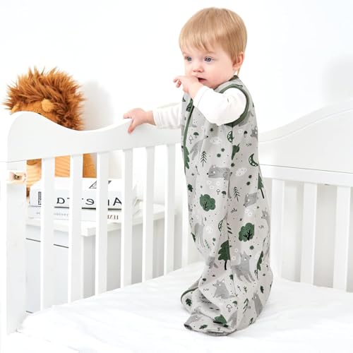Image of Yoofoss Baby Sleep Sack 24-36 Months Wearable Blanket for Babies 100% Organic Cotton 2-Way Zipper TOG 0.5 Toddler Sleeping Sack 3 Pack, Sleep Sacks