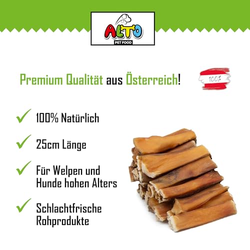 ALTO - Premium Rinderkopfhaut für große Hunde - 25cm Stücke - Hunde Kauartikel groß - Hundeleckerli für Zahnpflege Hund und Beschäftigung - 400g