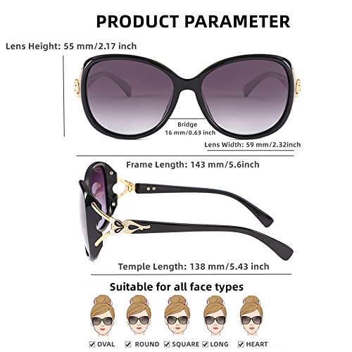 Image of LNTICB Polarized Sunglasses for Women Fashion Ladies Shades Large Frame Trendy Stylish Sun Glasses UV Protection