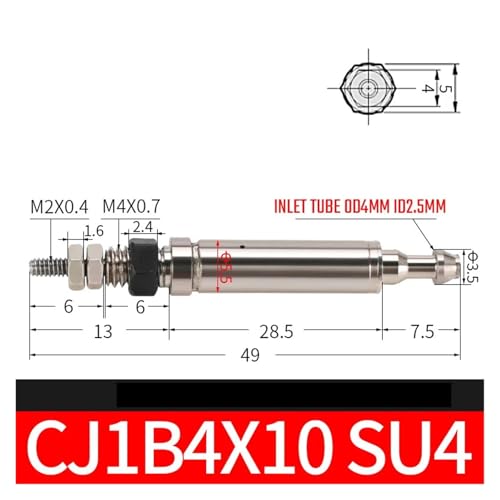 Cilindro neumático de aguja CJ2B6 tipo mini simple efecto de acero inoxidable 2