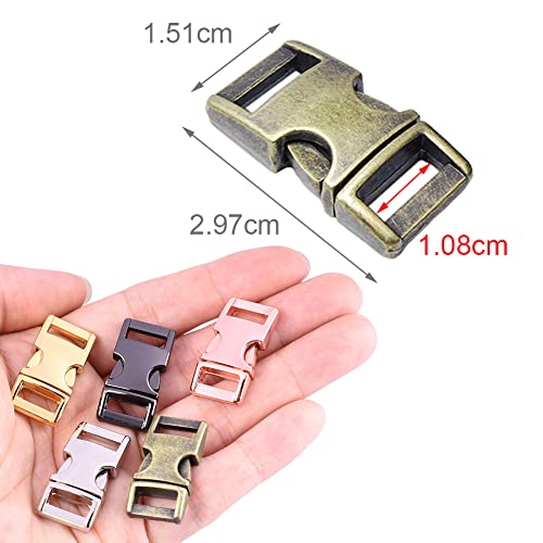 Coobigo 10 Pack 3/8" Metal Side Release Buckles For Paracord Bracelets (Brass) Flq100-Br #TOP1