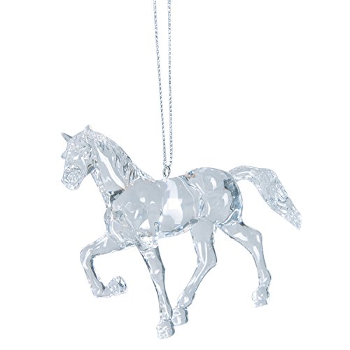 C&F Home Clear Crystal Acrylic Galloping Horse Small Christmas Tree Ornament 3.5' Xmas...
