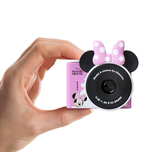 kiimento Ultra-Compact Kids Digital Camera & Video Camcorder for Ages 35 with Selfie Lens 32GB Memory Card Handmade Strap Model A (Minnie Mouse)