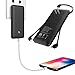 10000mAh Portable Charger, Ultra Slim Power Bank,4 Output and Dual Input External Battery Pack with Built-in AC Wall Plug Micro USB Type C Three Cables with USB Output Compatible with mobilephone