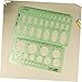 Housoutil 2Pcs Transparent Plastic Geometric Ruler Templates for Accurate Drawings Math Measurement Tool for School and Office Use for Art Design and Fractional Measurement Green