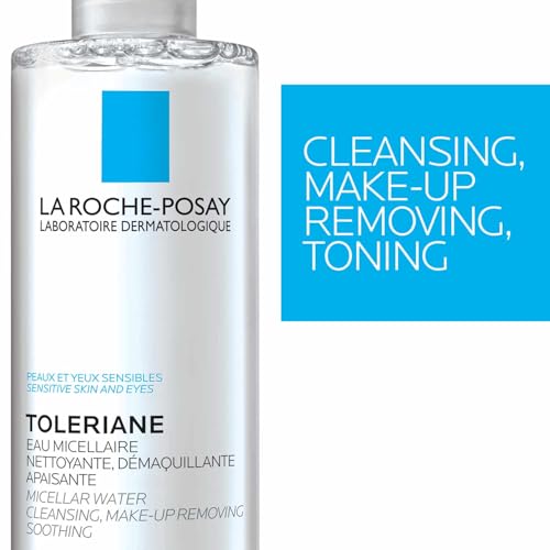 La Roche-Posay Micellar Cleansing Water for Sensitive Skin, Micellar Water Makeup Remover, Cleanses and Hydrates Skin, Gentle Face Toner, Oil Free