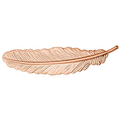 U7 Lady & Gentlemen Suit Brooches 18K Stamp Gold Tone Feather Leaf Brooch