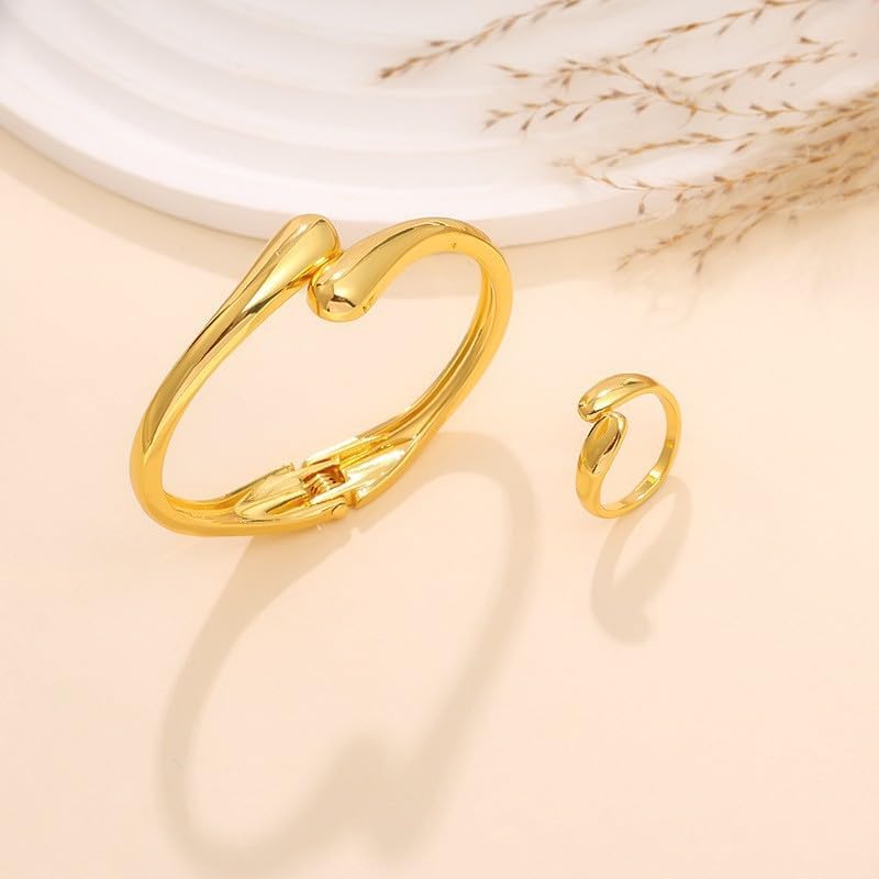 Gold Bangle Bracelets for Women Teens Trendy Chunky Adjustable Twist Cuff Bracelet Personalized Irregular Bracelets for Women Beach Party Summer Jewelry - Image 6