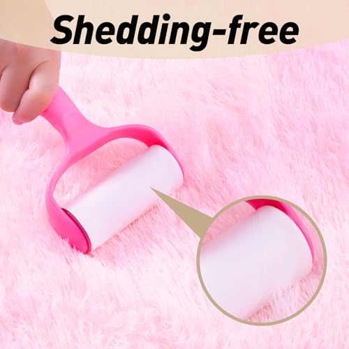 Pink Rugs for Living Room, 6x9 Feet Large Fluffy Area Rugs for Bedroom, Soft Carpet Shag Kids Room Rug, Non-Slip Fuzzy Rugs Indoor (6ft x 9ft, Pink)