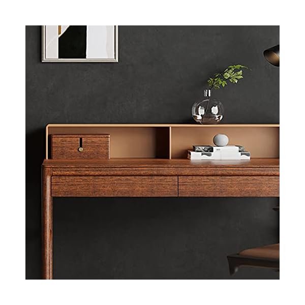 PC Laptop Table Workstation Multifunctional Wooden Desk Light Luxury Study Room Writing Workstation Desk with Leather Baffle 51" Rugged PC Laptop Desk for Home Office Desk Office Study Desk - Image 6