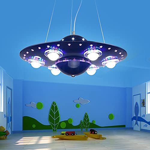 Lustre bleu moderne pour salle de créativité lanterne dessin animé avec télécommande hangilight