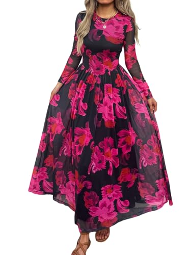 Evzeiem-Women-Maxi-Dress-Fall-2025-Long-Sleeve-A-Line-Mesh-Floral-Dress-Elegant-Party-Club-Cocktail-Wedding-Guest-Dresses-Floral-Purplish-Red-L
