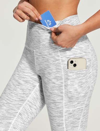Image of Heathyoga Capri Leggings for Women High Waisted Capri Leggings with Pockets for Women Tummy Control Yoga Pants Women
