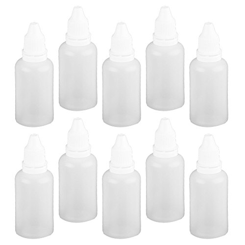 ZhongYeYuanDianZiKeJi Paquete de 10 Botes de Plástico Blanco Translúcido Vacias Botellas Cuentagotas para líquido de Ojos Botes (30ml)