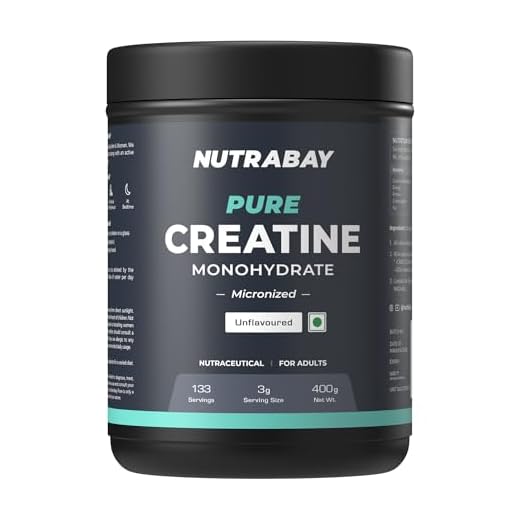 Nutrabay Pure Micronised Creatine Monohydrate Powder - 400g | Trustified Certified | 3g Creatine/Serving | Increases Muscle Mass, Strength & Power | Pre & Post Workout Supplement | For Men & Women