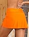 Daci Orange High Waisted Swim Skirt - 2025 Side Slit Drawstring Bathing Suit Skirt Tummy Control Swim Skort for Women L