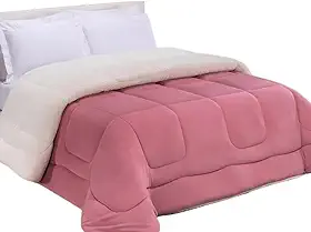 Edredom Coberdrom Sherpa Casal Queen 2,40m x 2,20m Dupla Face Manta e Pele de Carneiro Soft Felpudo – Tecido 100% Poliéster – LuckBaby (Rosê., Queen (2,40m x 2,20m))