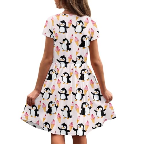 Image of Short Sleeve Dress for Girls with Pockets Cute Toddler Girl Clothes Summer 2-12