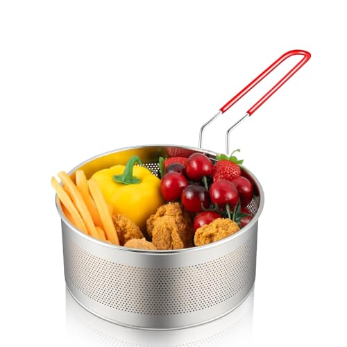 Tenta Kitchen 18/8(304) Stainless Steel Large Fine Mesh Strainer Micro-Perforated Flat Buttom Colander Stainless Steel Punched - Designed for Chef Commercial and Your Home 7.1 Inch/18 cm Diameter