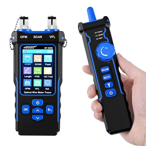 Tanniws Network Cable Tester with Optical Power Meter PoE Multi-Function, Wire Tracker RJ11 RJ45 LAN Cable Toner Ethernet Cable Tracer with NCV, Flash