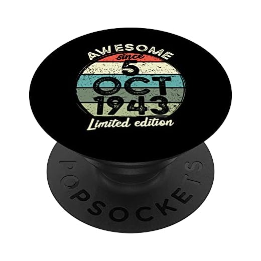 Camiseta de cumpleaños de 80 años, 5 de octubre de 1943, 80 cumpleaños PopSockets PopGrip Intercambiable