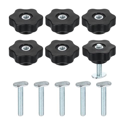 Boutons de rail en T avec boutons en étoile uxcell Lot de 6 pour gabarits de serrage