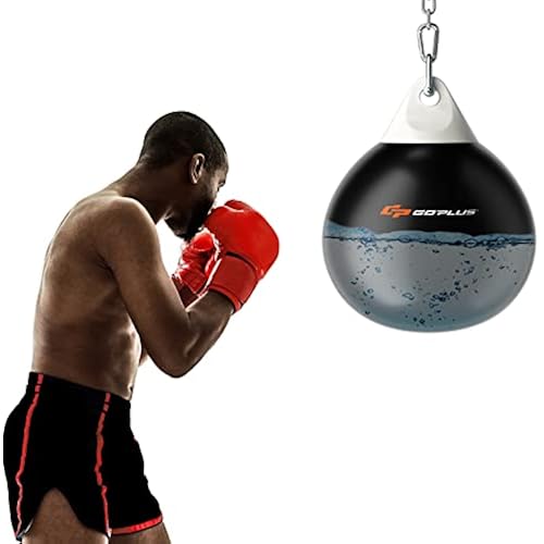 Goplus Water Aqua Bag, 21'' 180 Pound /18” 110 Pound Heavy Punching Bag with Adjustable Metal Chain, Water Injection Hose, Boxing Training Bag for Adults Fitness, MMA