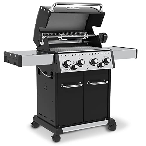 Broil King 875244 Baron 490 Pro, Liquid Propane (LP), Stainless Steel, Black