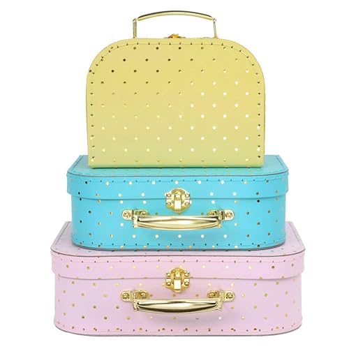 Jewelkeeper - Valises en carton, lot de 3 - Boîtes cadeaux emboîtables pour jouets, anniversaires, mariages, Noël, crèche, bureau, décoration, affichages,...