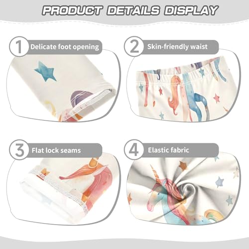 Toddler Girls Leggings Printed Yoga Pants Leggings Cartoon Watercolor Unicorn Star for Kids3