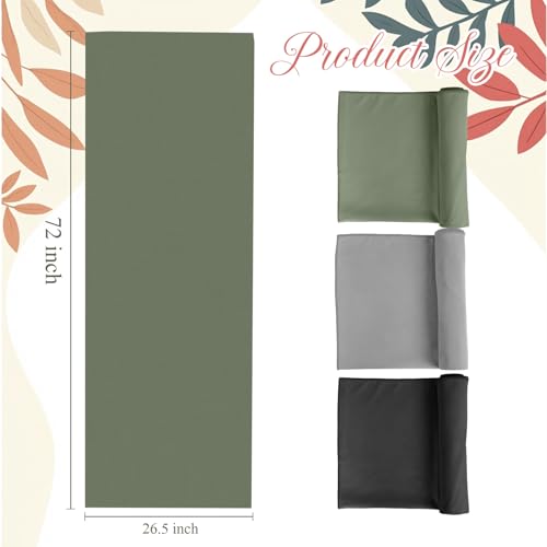 Breling 3 Pack 26\"x73\" Hot Yoga Mat Towel Pack Non-Slip Yoga Mat Gym Sweat Absorbent Microfiber Towel for Pilates Workout Women Men(Black, Gray, Green) - Thumbnail 2
