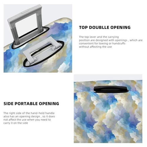 Abstract Cloud-Like Texture Elastic Travel Luggage Covers Dustproof Scratch-Resistant Suitcase Protector Fit 22-24 Inch3