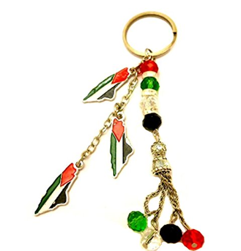 Souvenir Palestine Metal Flag Map Keychain Palestinian Fashion Unisex Beads Key Chain