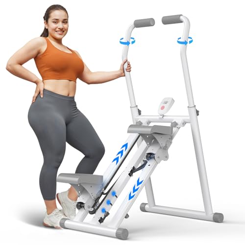 Image of MERACH Stair Stepper for Home Gym Exercise, New Version Stairmaster for Full-Body Workout, Compact Folding Stair Climber with Extended Step Range, Adjustable Handlebar /Pedal