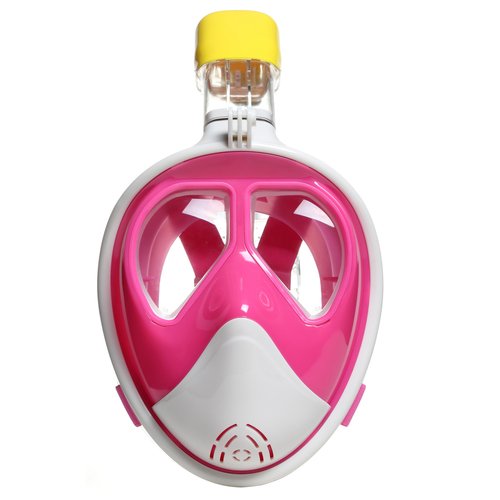 LUOOV Easy Free Breathe, la cara llena de snorkel máscara del salto, anti-vaho y anti-fugas, lentes miopes intercambiables para la miopía, de color rosa-S / M