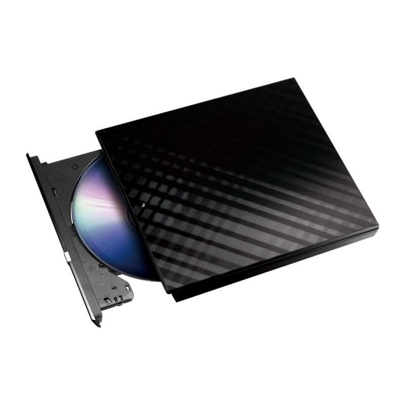 Graveur DVD externe USB Glowster fin et portable noir pour sauvegarde de données