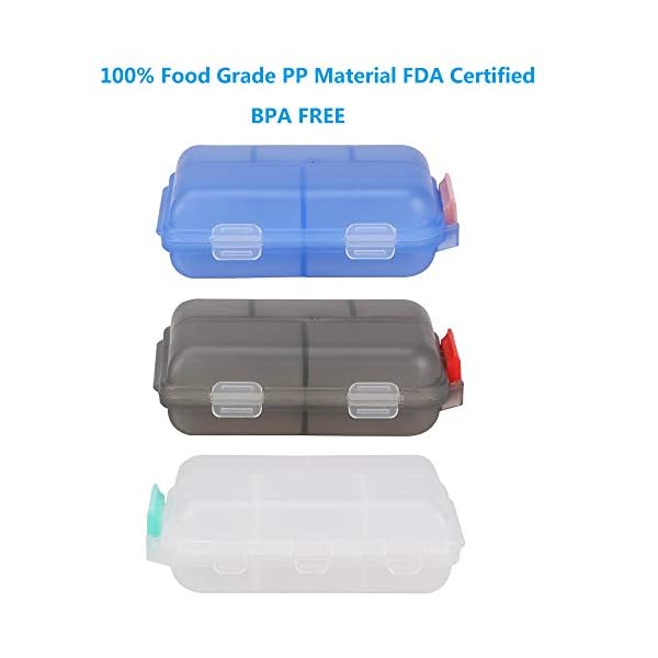 YEEHO Pillenetui - Tragbare Klapp-Tablettenbox Mit 7 Fächern - Medikamentenkapseln Vitamin Faltbarer Organizer Container… – Bild 4