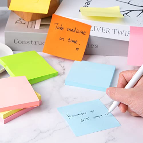 Koogel 12 Pads Sticky Notes, 3X3 Inches Colored Self-Stick Pads, Strong Adhesive Easy To Post For Home, School Office Supplies, Desk Accessories, 85 Sheets/Pad #TOP3