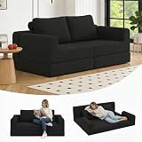 【Modularité Flexible / Zéro montage】- prêt à l’emploi dès la livraison, Sa conception modulaire et séparable s’adapte à votre espace et à vos besoins : configurez-le en canapé d’angle, en deux fauteuils indépendants ou en grand matelas