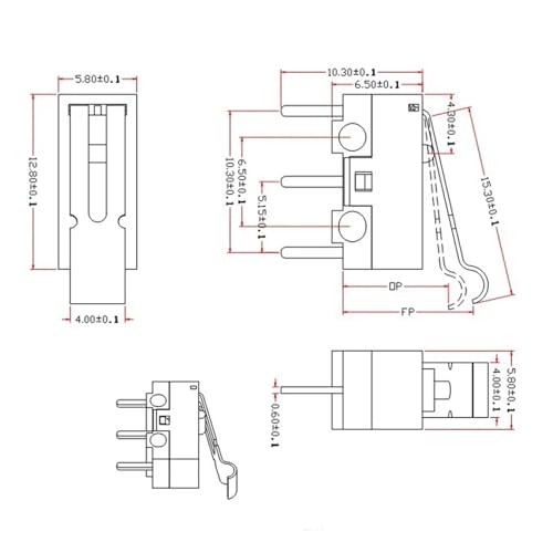 Micro lever switch 125V avec levier métallique sensible pour modélisme
