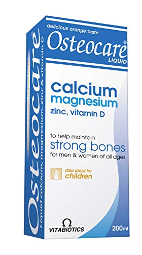 Vitabiotics Osteocare Liquid Orange | Calcium & Magnesium & Vitamin D3 & Zinc Formula to Help Maintain Strong Bones for Men & Women All Ages | 200ml