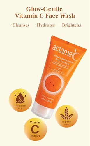 Image of C Face Wash 150g | Vitamin C Facewash with 3% Sodium Ascorbyl Phosphate & Hyaluronic Acid | Brightening, Hydrating & Gentle Sulphate Free Cleanser for Normal, Dry, Combination & Sensitive Skin