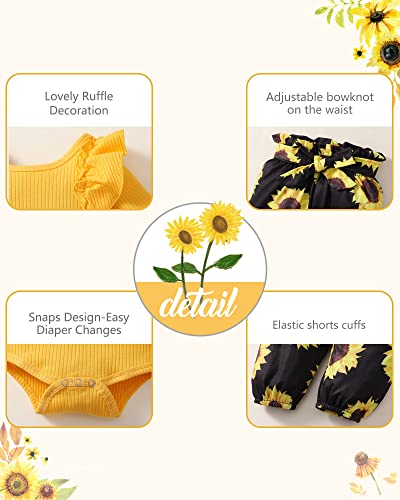Image of Newborn Baby Girl Clothes Infant Girls Outfits Ruffle Sleeve Romper Bodysuit Floral Pants Toddler Baby Girl Outfits