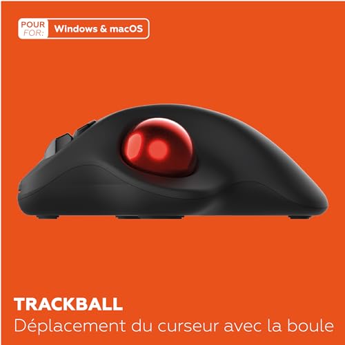 Mobility Lab – Mouse Wireless Trackball – Mouse senza fili con rotella di pollice, precisione regolabile, connessione USB e USB-C, compatibile con macOS e Windows – nero - Immagine 1