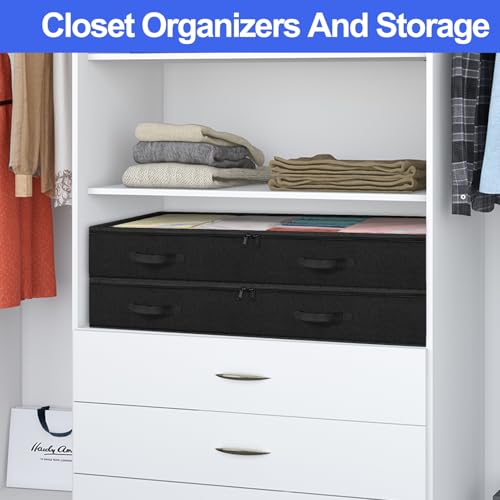 Punemi 01 100L Extra Large Under Bed Storage Containers Bins,Jumbo Collapsible Underbed Storage W/Clear Lid & Sturdy Handle thumb #5