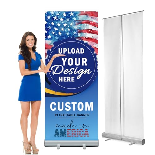 image for AOK Personalized Custom Aluminum Retractable Banner 23.6''x63