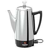 Presto 02811 Stainless Steel Electric Coffee Percolator - 12-Cups, Easy-Pour Spout, Stay-Cool Handle, Make 2-12 Cups