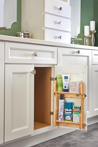 Image of REV-A-SHELF Wood Vanity Cabinet Door Storage Rack