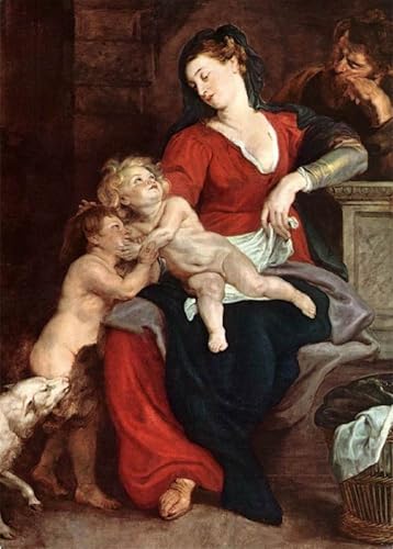 La Sainte Famille au panier Rubens Toile pour Habiller un Mur Vide Affiche Art 60x90cm