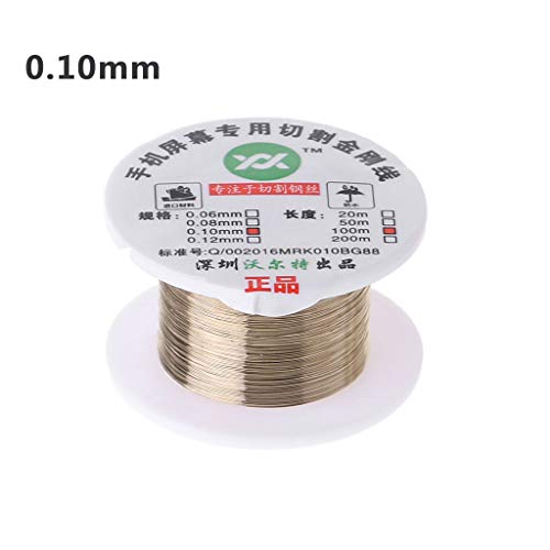 JOYKK 100m Alloy Gold Molybdenum Wire Cutting Line LCD Display Screen Separator Repair - Gold - 0.1mm